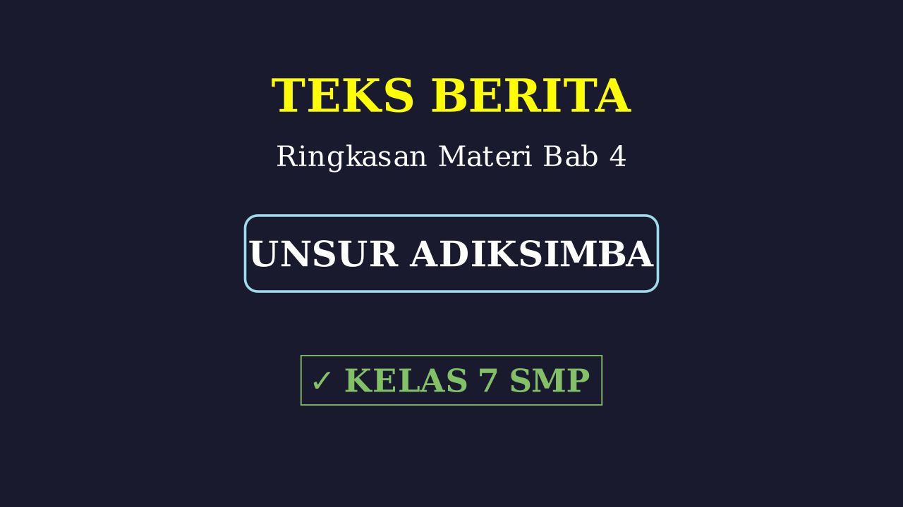 Teks Berita: Rangkuman Bab 4 Kelas 7