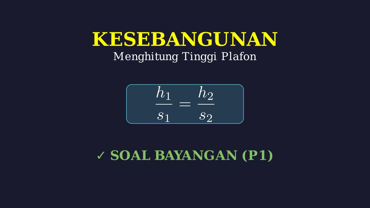 Kesebangunan Segitiga: Menghitung Tinggi Plafon