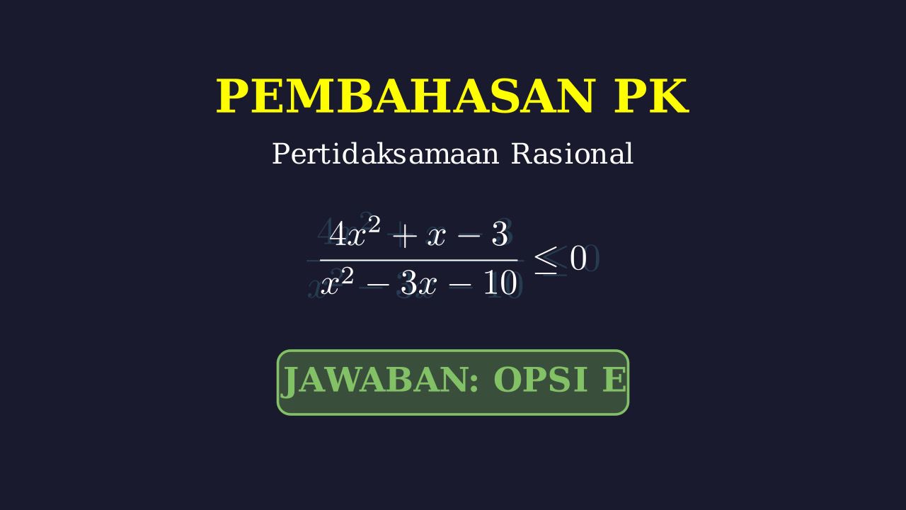 Menyelesaikan Pertidaksamaan Rasional