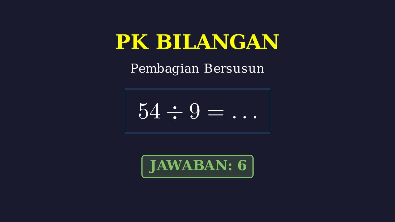 Pembagian Bersusun: 54 Dibagi 9