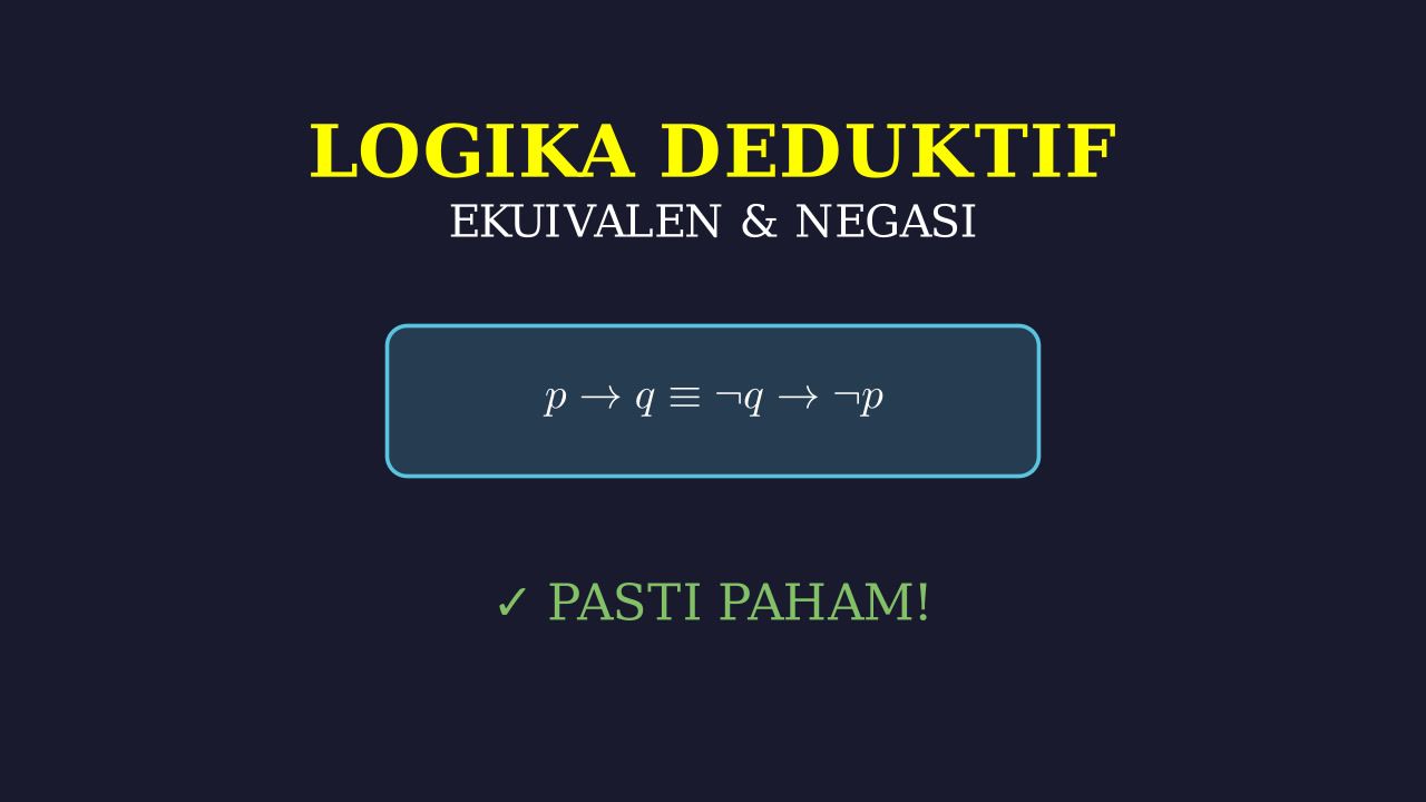 Ekuivalen dan Negasi: Logika Dasar