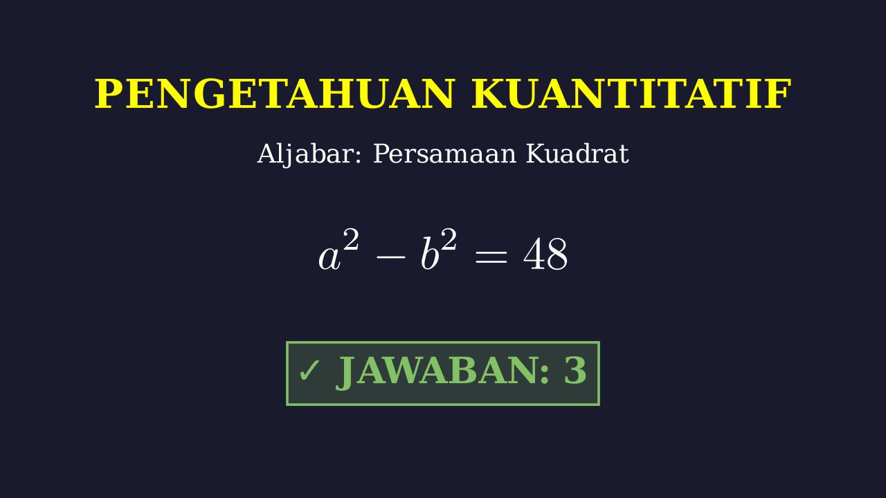 Mencari Banyak Solusi Selisih Dua Kuadrat