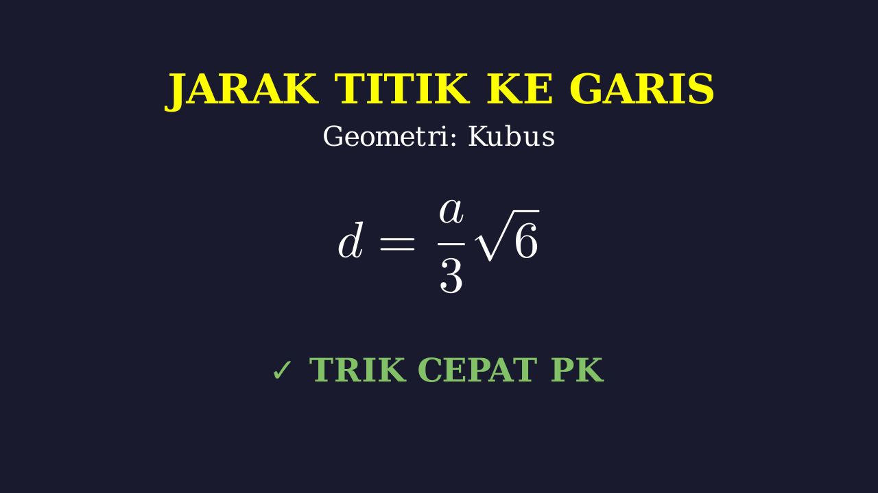 Jarak Titik ke Garis pada Kubus
