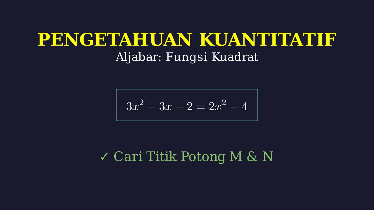 Titik Potong Dua Fungsi Kuadrat