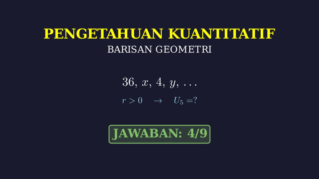 Menentukan Suku Kelima Barisan Geometri