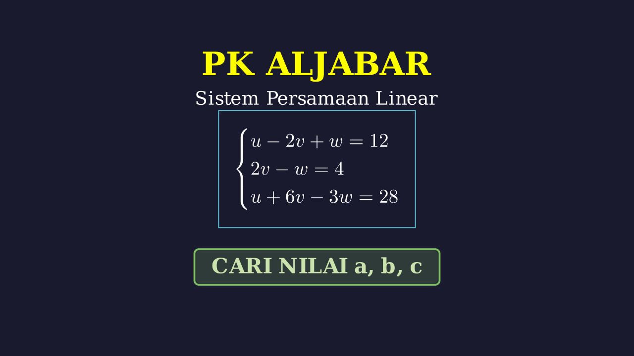 Menyelesaikan Sistem Persamaan Linear 3 Variabel