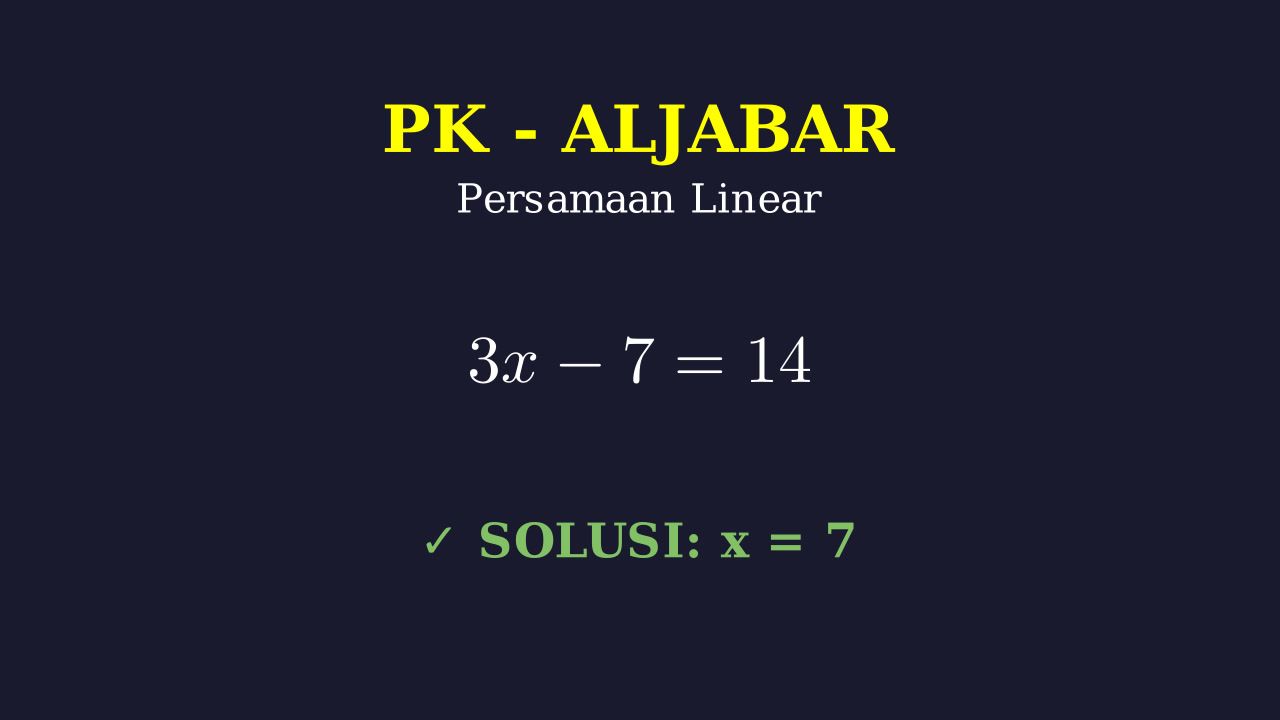 Persamaan Linear Sederhana