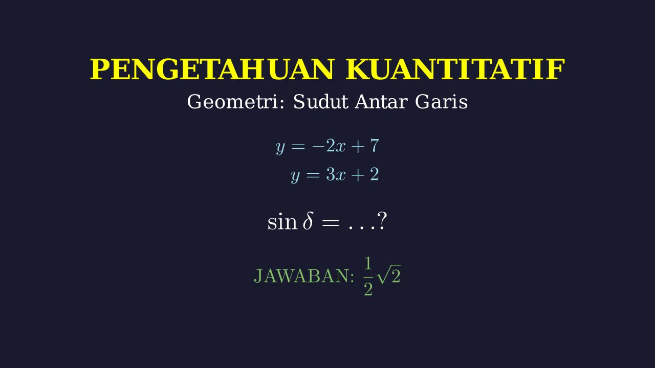 Sinus Sudut Antara Dua Garis