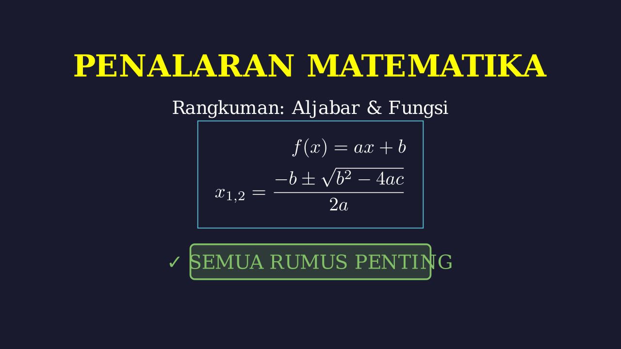 Rumus Lengkap Penalaran Matematika