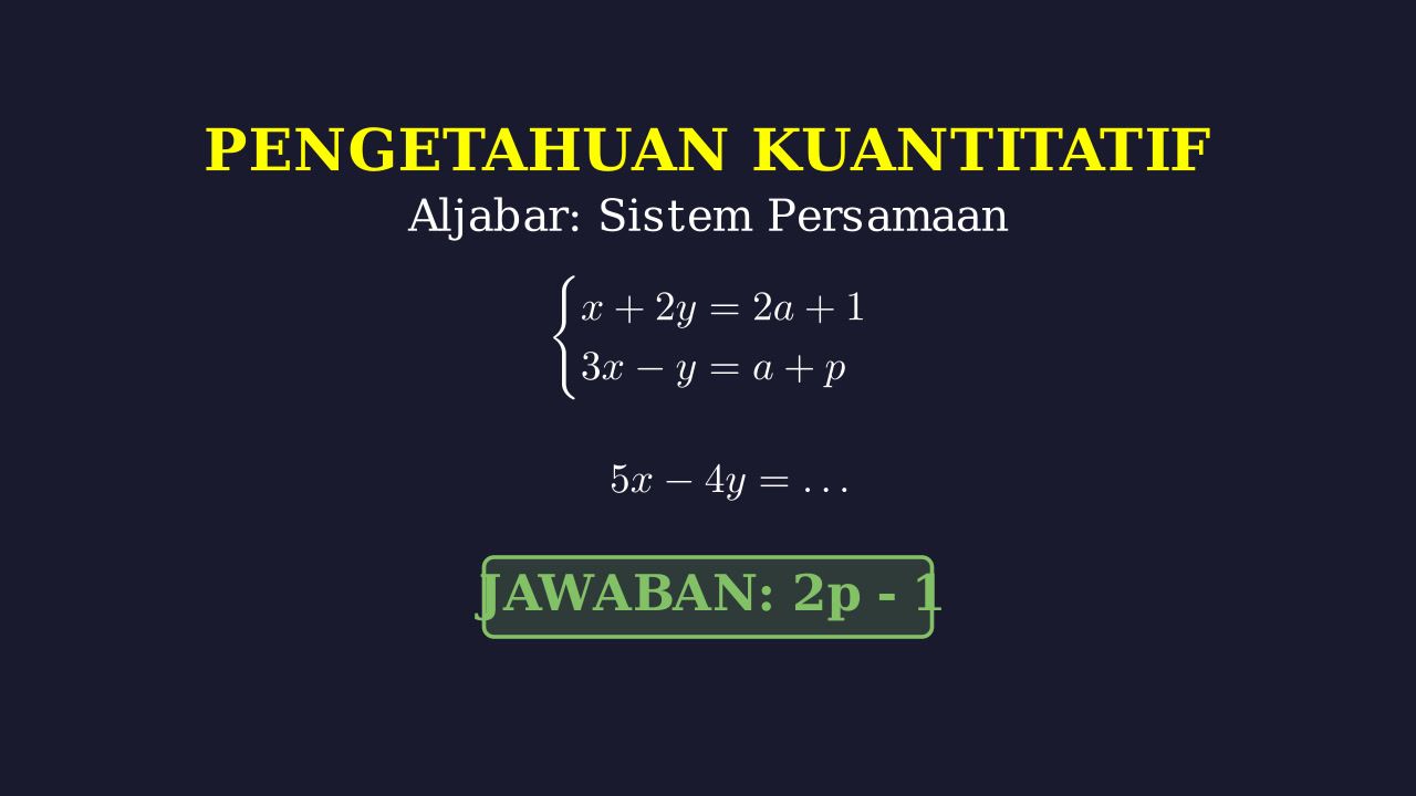 Sistem Persamaan Linear: Soal SBMPTN