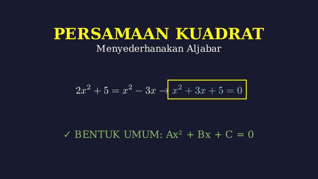 Menyusun Persamaan Kuadrat ke Bentuk Umum