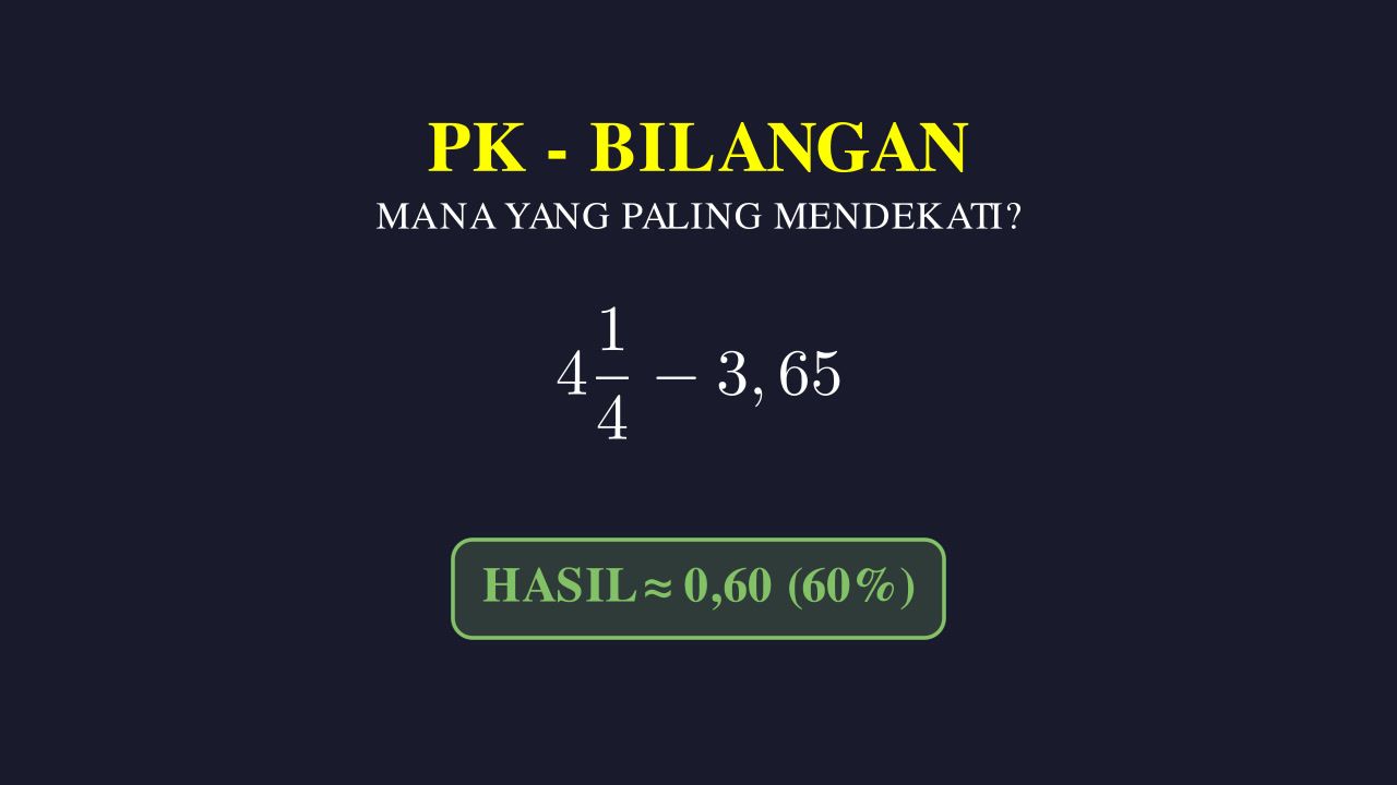 Pengurangan Pecahan Campuran dan Desimal
