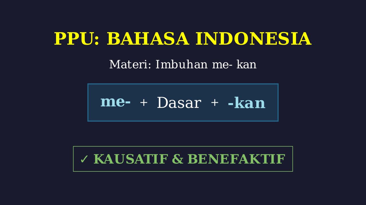 Mengenal Imbuhan Me-kan
