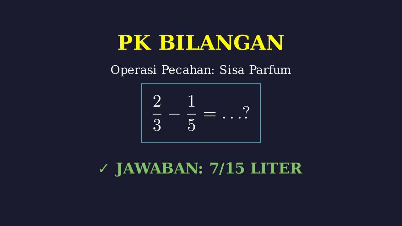 Soal Cerita: Pengurangan Pecahan