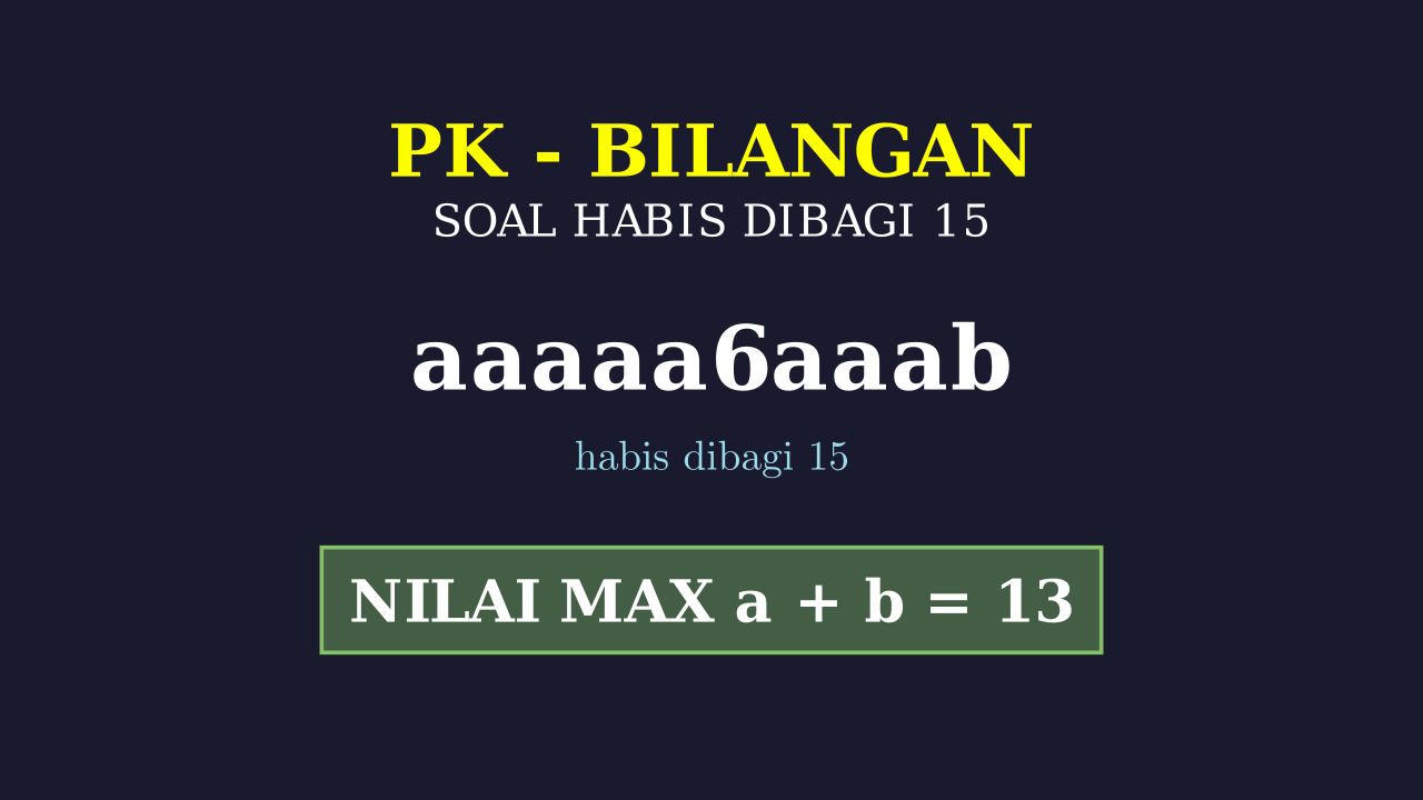 Ciri Habis Bagi: Bilangan Habis Dibagi 15