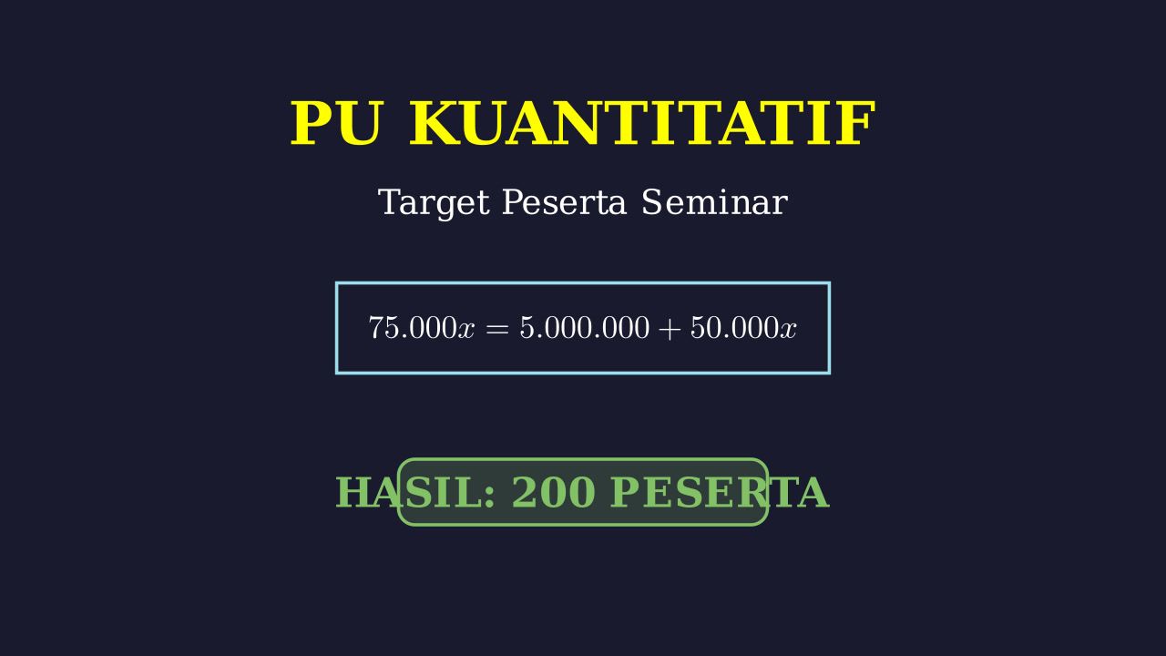 Menghitung Titik Impas (BEP) Seminar