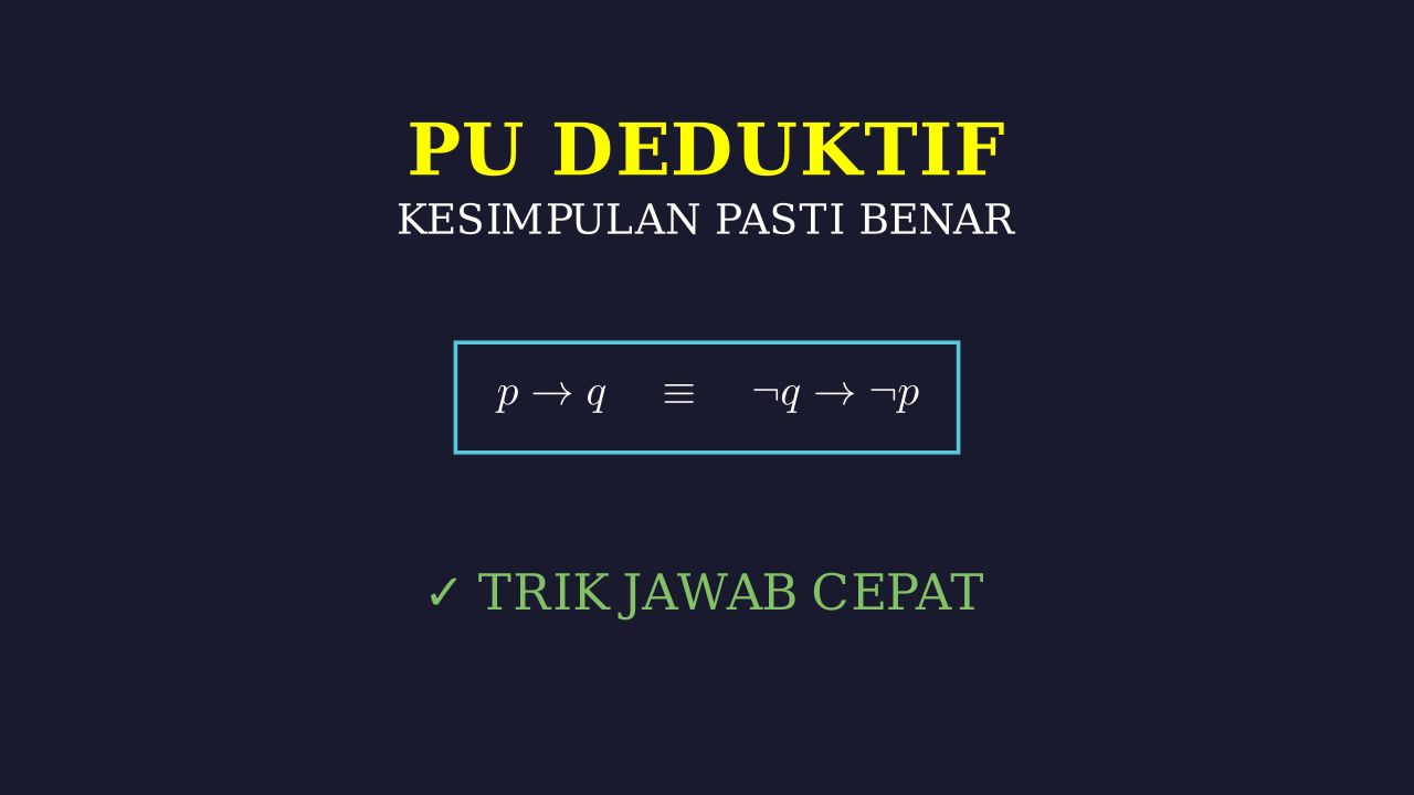 Trik Soal Pasti Benar PU