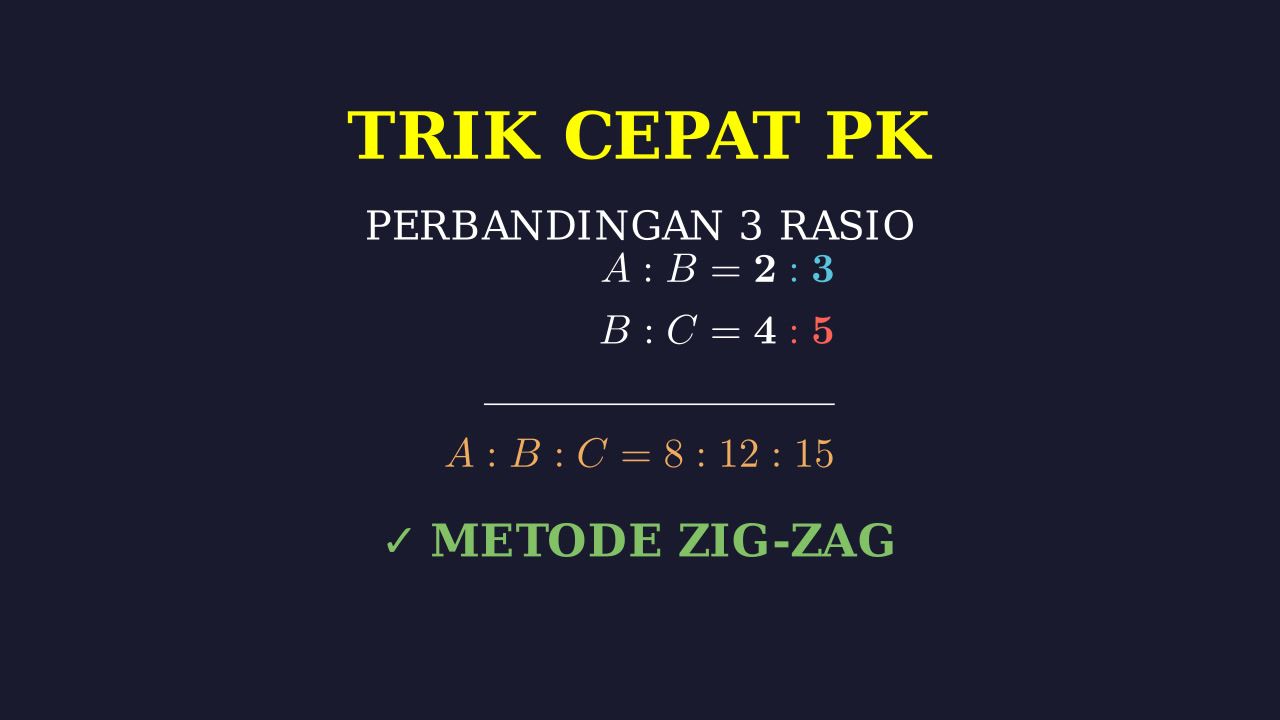 Trik Cepat Perbandingan 3 Rasio