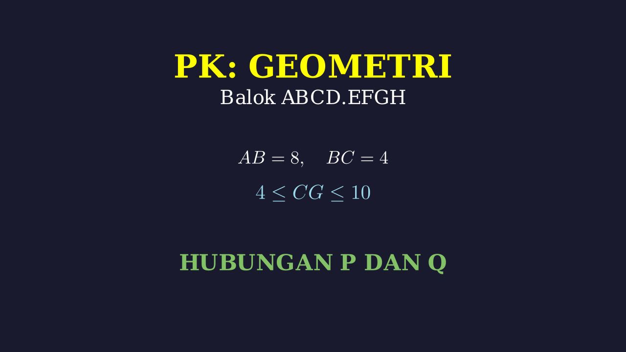 Geometri Balok: Hubungan Kuantitas P dan Q