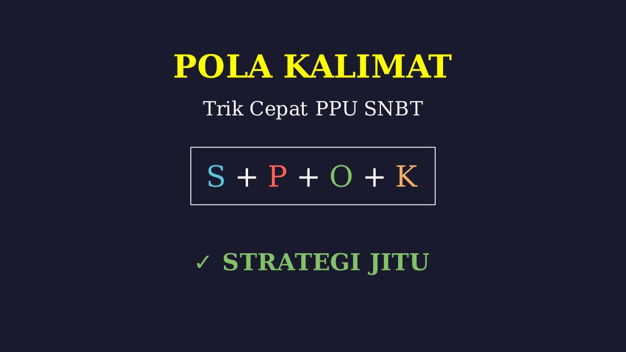 Menentukan Pola Kalimat